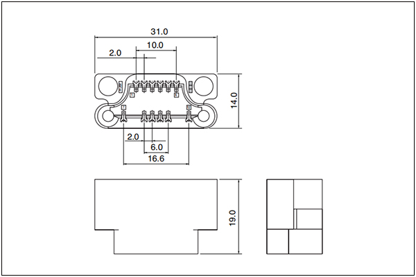 JST TSD Receptacle Housing - 12 Circuits