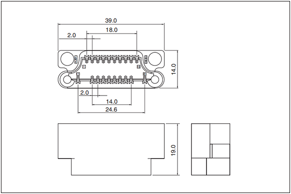 JST TSD Receptacle Housing - 20 Circuits