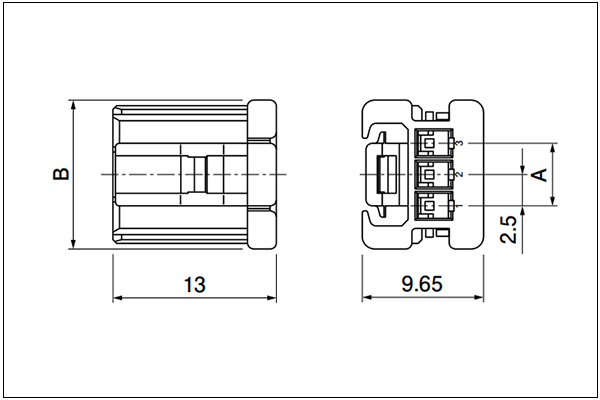 Plug housing (for socket contact) - 2, 3 Circuits