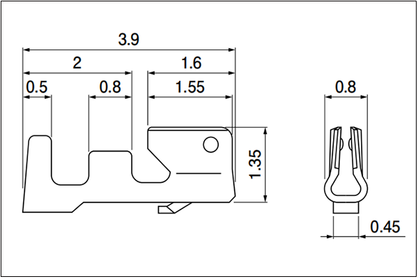 Sh connector contact size