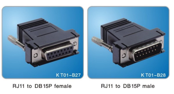 RJ11 to DB15P Overmold Type - Black
