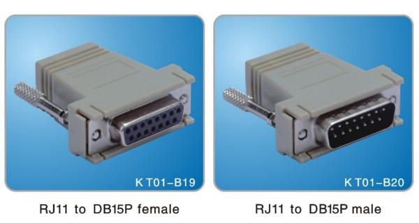 RJ11 to DB15P overmold type - Grey