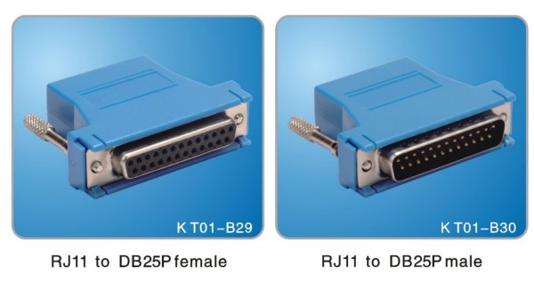 RJ11 to DB25P Overmold Type