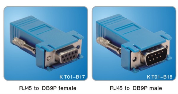 RJ45 to DB9P overmold type - Blue