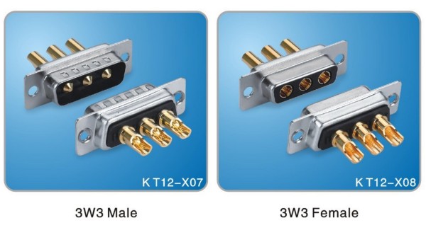 D-sub Connector 3W3 Male and Female