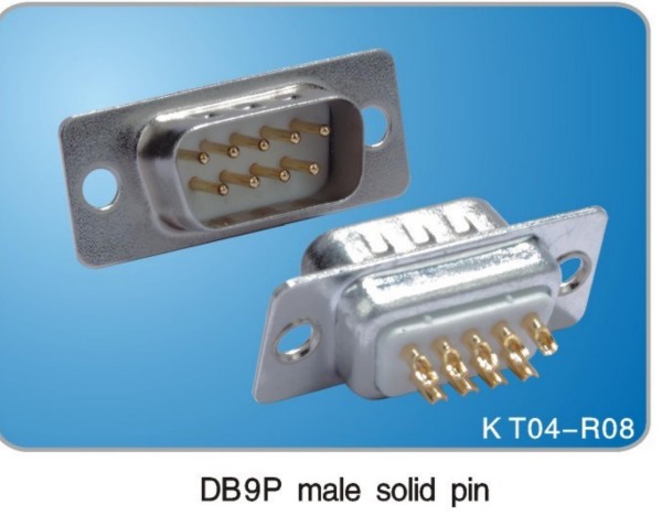 DB9P male solid pin