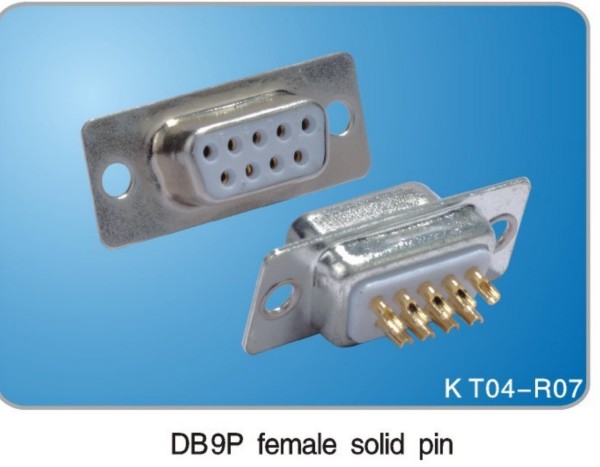 DB9P female solid pin