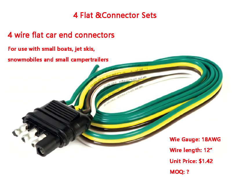 4 wire flat car end connectors