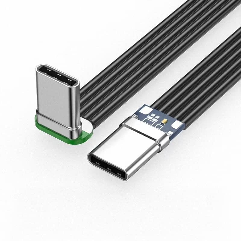 type-c flat cable female to male right angle