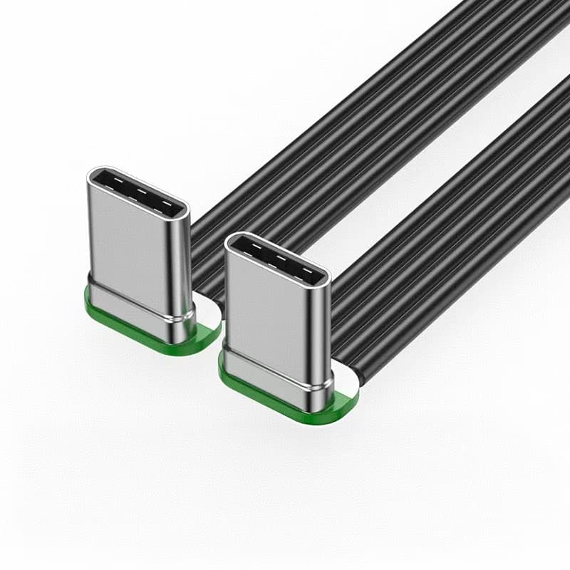 type-c flat cable male right angle to male right angle