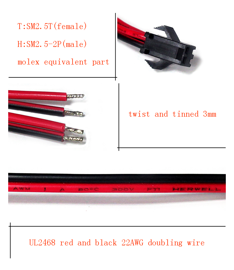 molex 2pin wire assembly