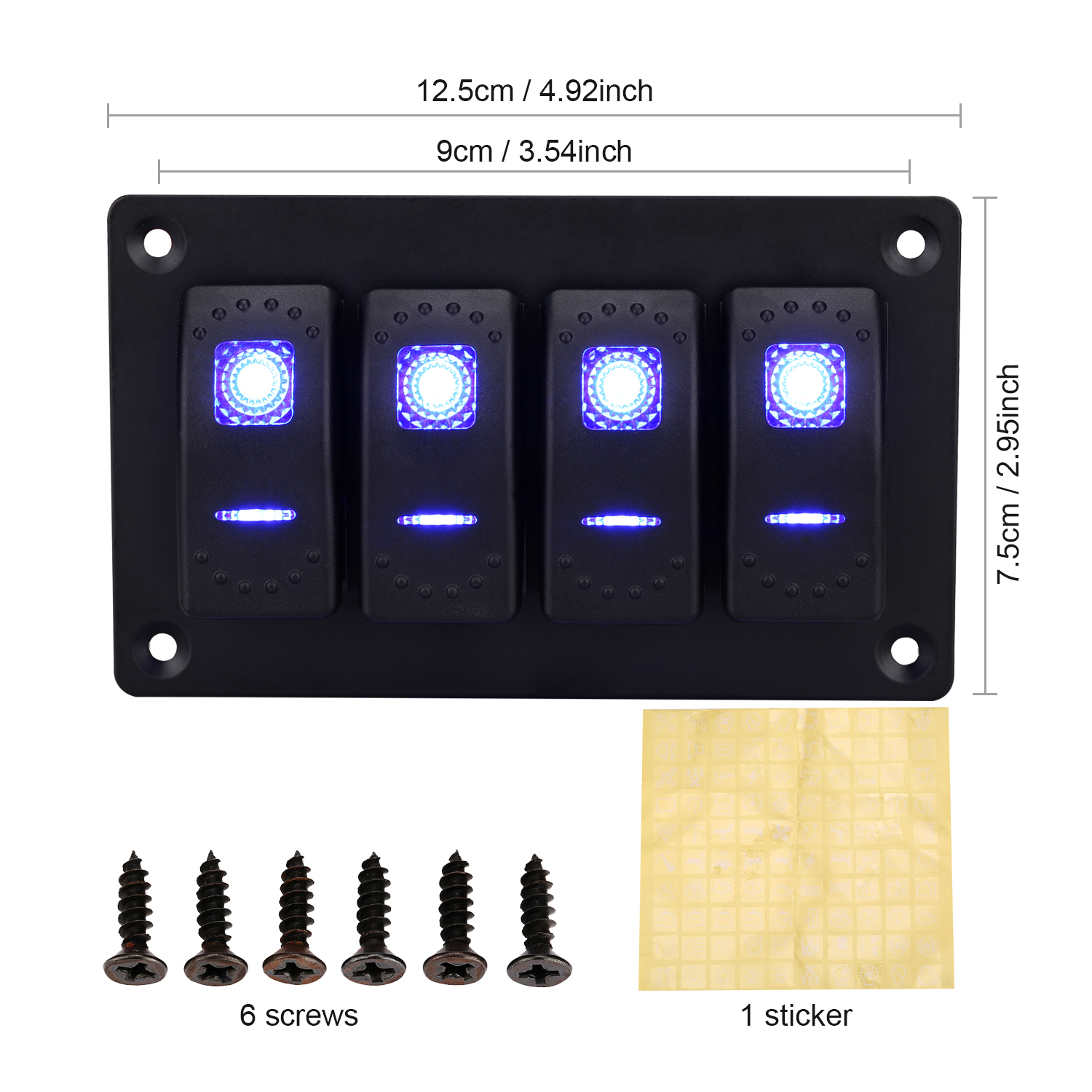 4 gang switch panel