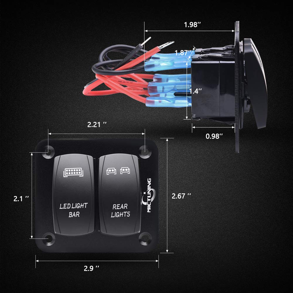 2 Gang Rocker Switch Panel
