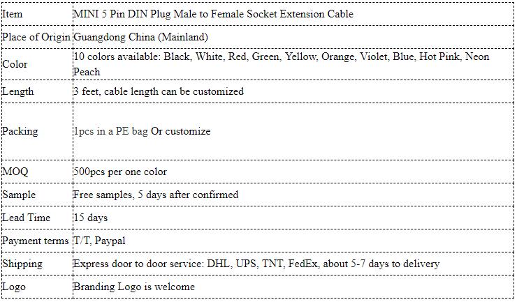 5pin din cable