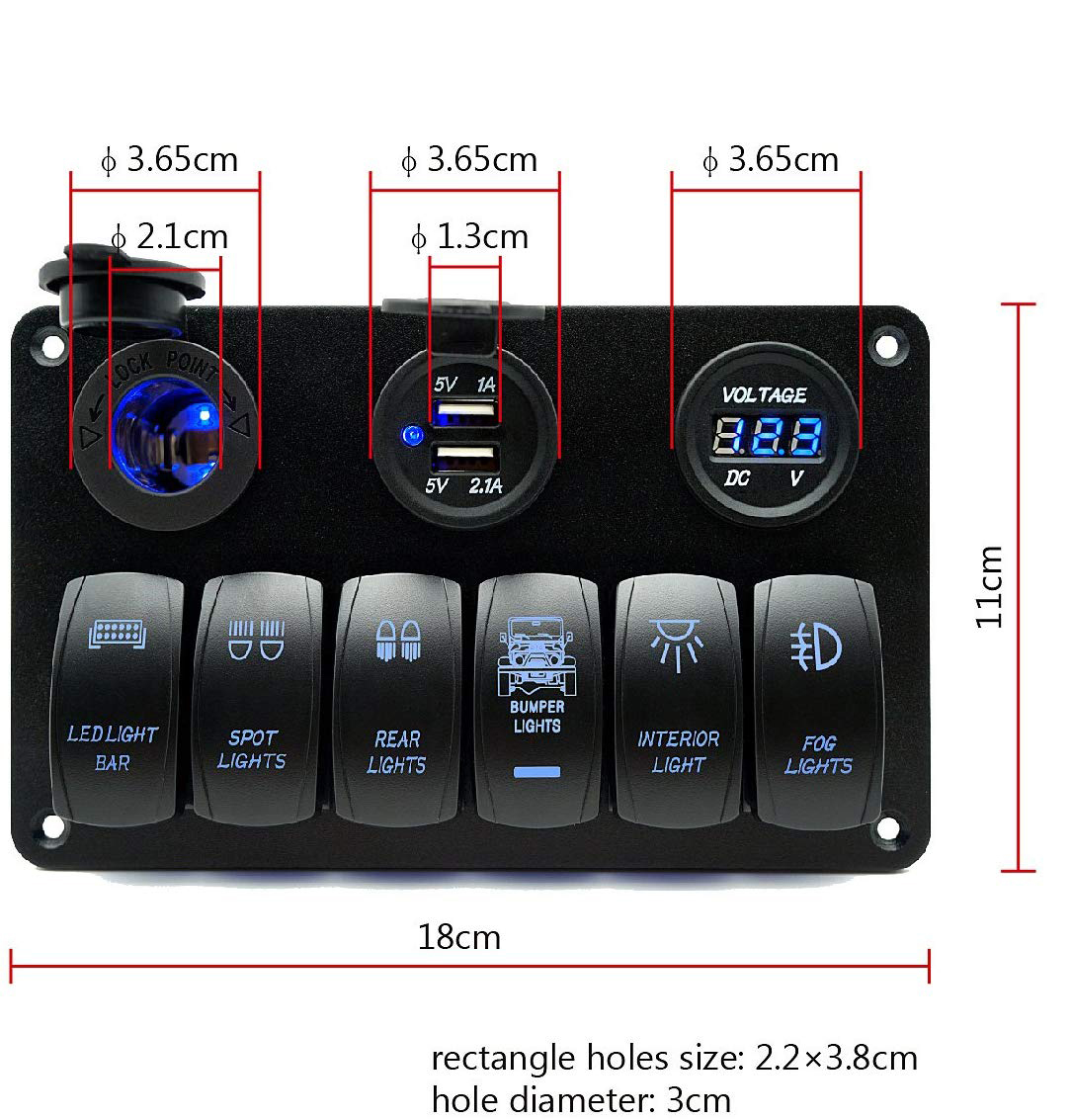 6gang switch panel