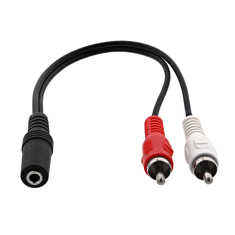 3.5mm Female to 2 RCA Males