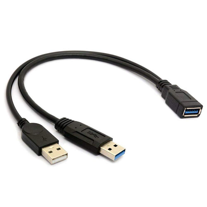 USB 3.0 Female to Dual USB Male cable