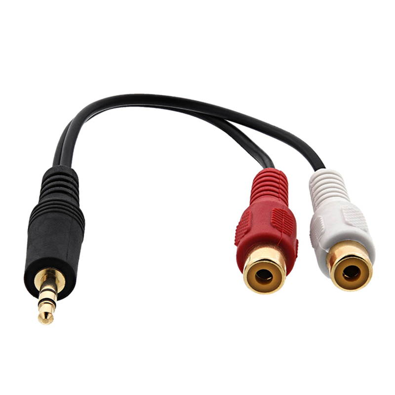 3.5mm Female to 2 RCA Males