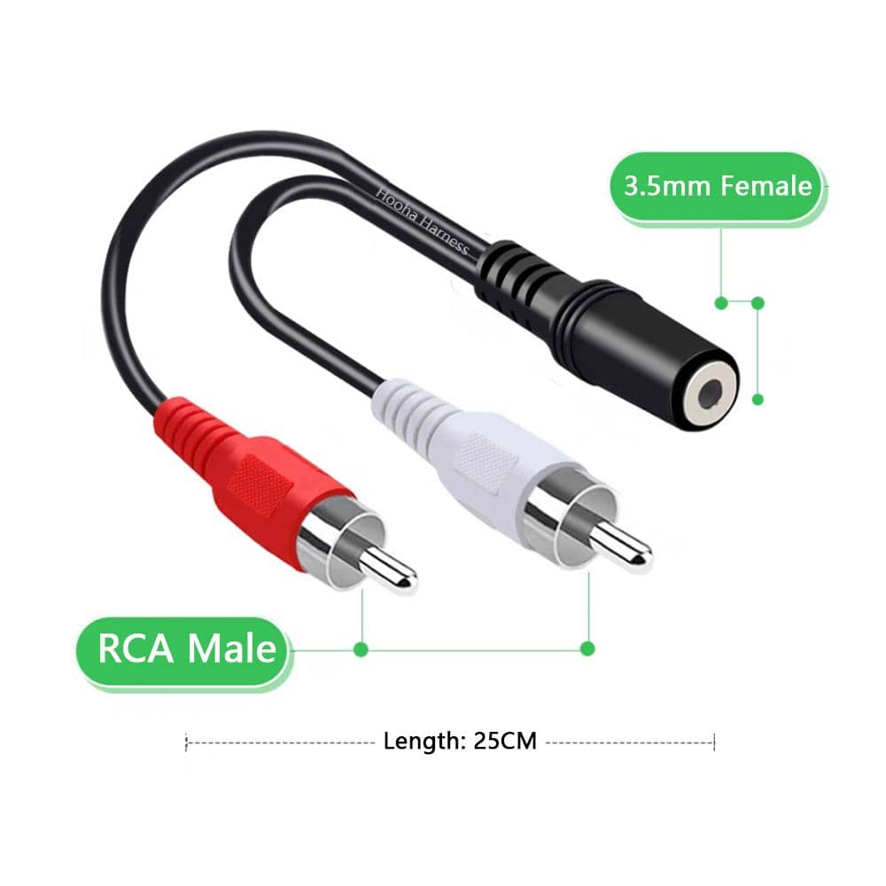 3.5mm female to 2 RCA male