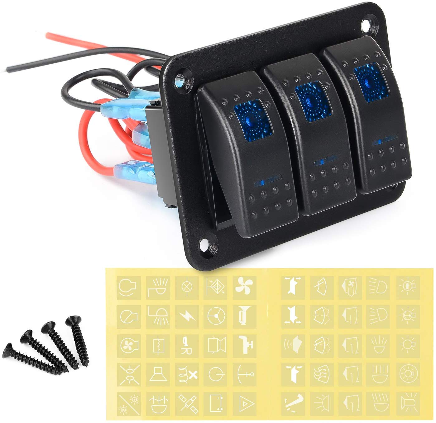 3 Gang Rocker Switch Panel