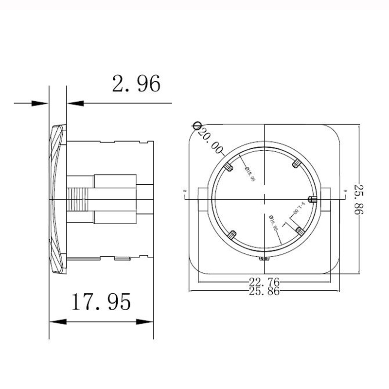 mini type 25*25mm cover size power lift tailgate switch