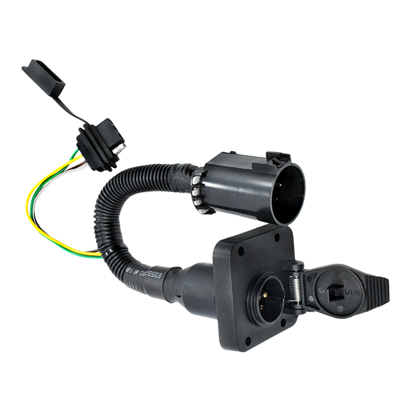 6 way round trailer plug to 4way flat trailer plug adapter