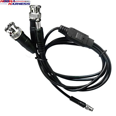 DC 5521 power plug to 2 BNC male connector 1 2pin waterproof male plug split cable