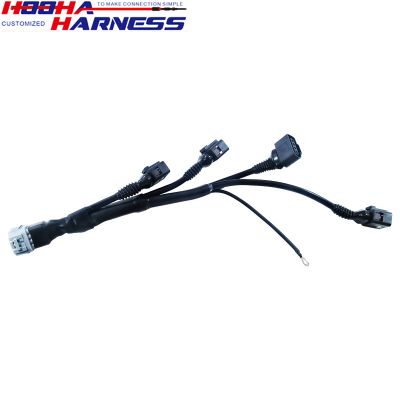 custom car 4pin plug auto fuel injector wire harness