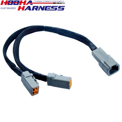 Deutsch DTM06-2S to DTM04-2P extension wire harness for light